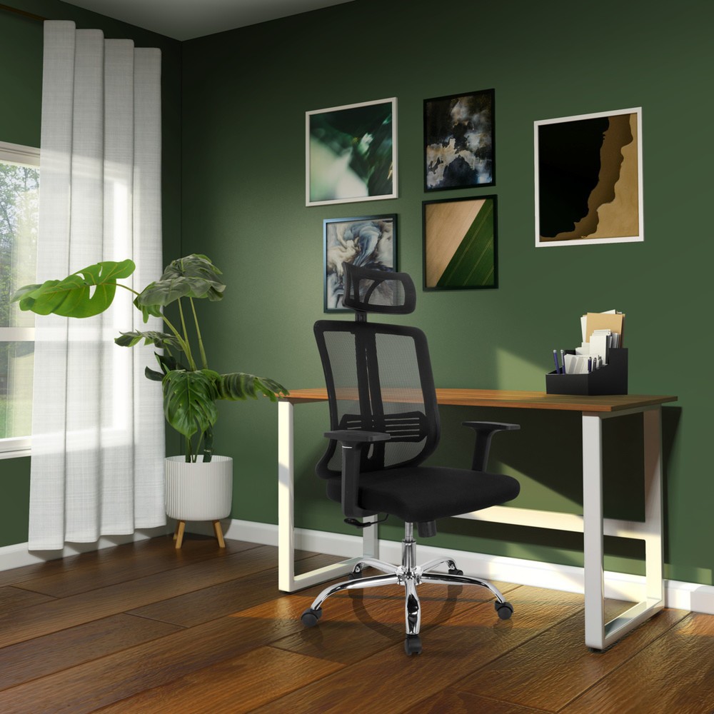 N° de l'image du produit 4 : Chaise de bureau / chaise pivotante hjh OFFICE ZH 200 maille, noir