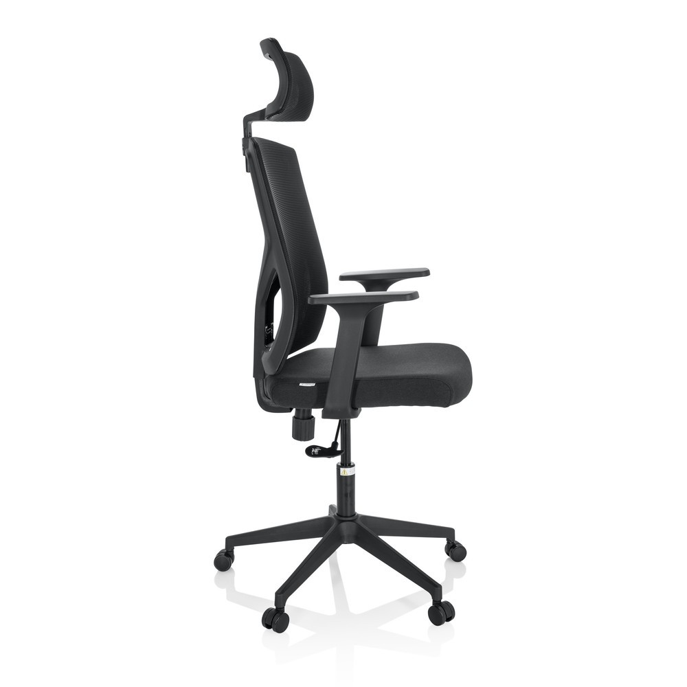 N° de l'image du produit 3 : Siège de bureau / siège pivotant hjh OFFICE BRETON B tissu/maille, noir