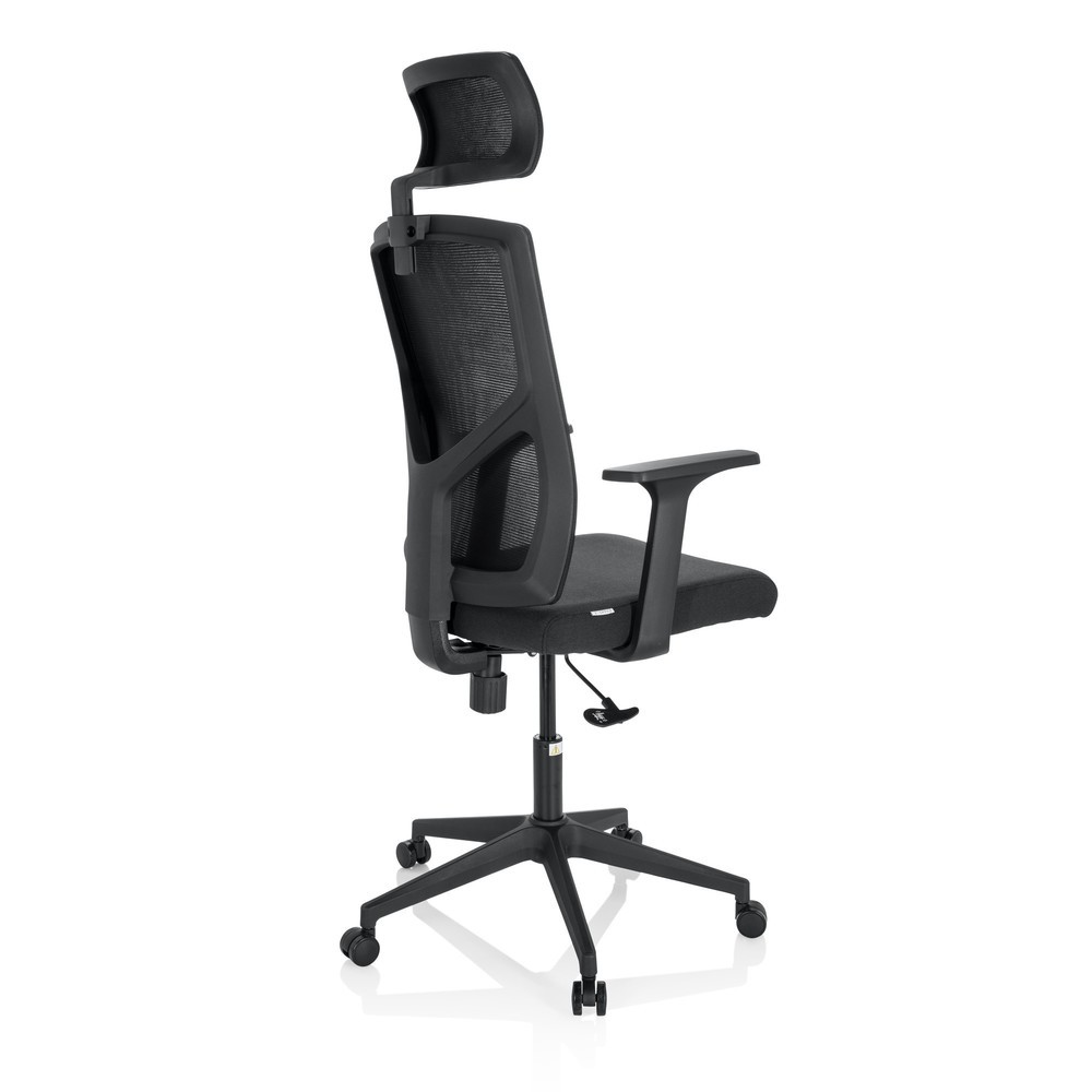 N° de l'image du produit 4 : Siège de bureau / siège pivotant hjh OFFICE BRETON B tissu/maille, noir
