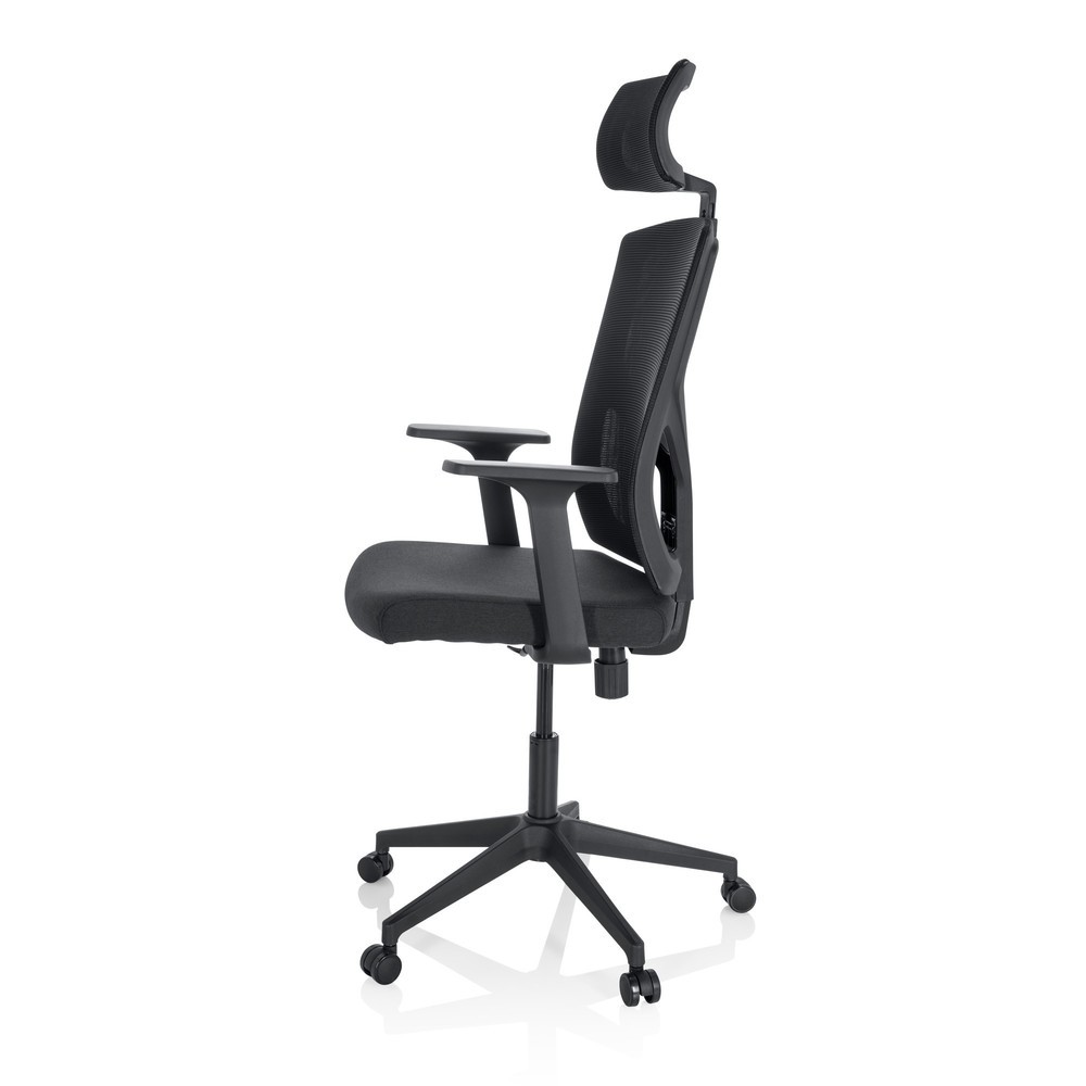 N° de l'image du produit 8 : Siège de bureau / siège pivotant hjh OFFICE BRETON B tissu/maille, noir
