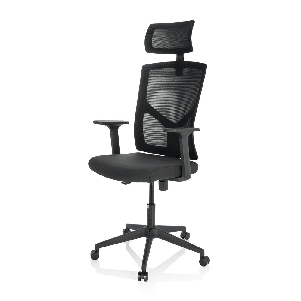 N° de l'image du produit 9 : Siège de bureau / siège pivotant hjh OFFICE BRETON B tissu/maille, noir