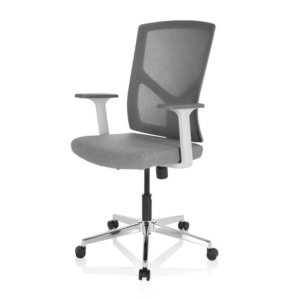 N° de l'image du produit 10 : Siège de bureau / siège pivotant hjh OFFICE BRETON BASE W tissu/maille, gris