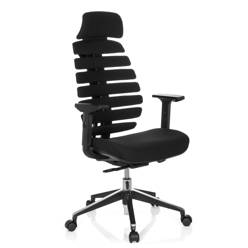 N° de l'image du produit 3 : Siège de bureau / siège pivotant hjh OFFICE ERGO LINE II PRO tissu, noir
