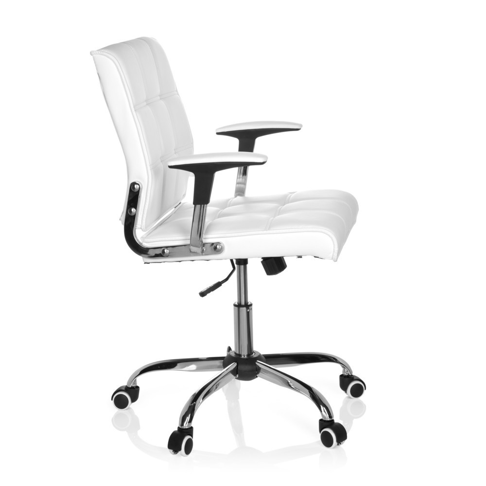 N° de l'image du produit 3 : Siège de bureau / siège pivotant hjh OFFICE ERNESTO similicuir, blanc