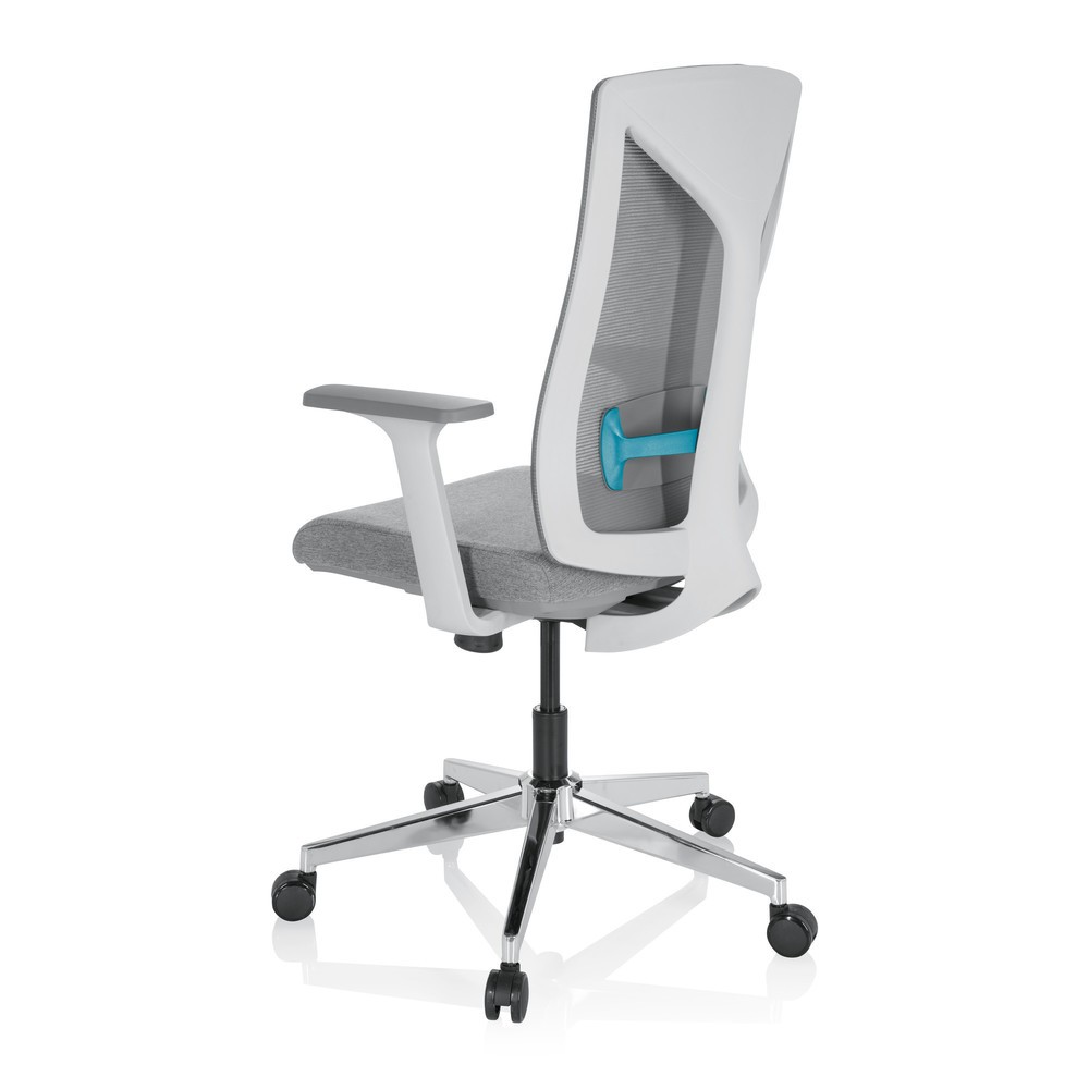 N° de l'image du produit 7 : Siège de bureau / siège pivotant hjh OFFICE HALIFAX tissu/maille, gris