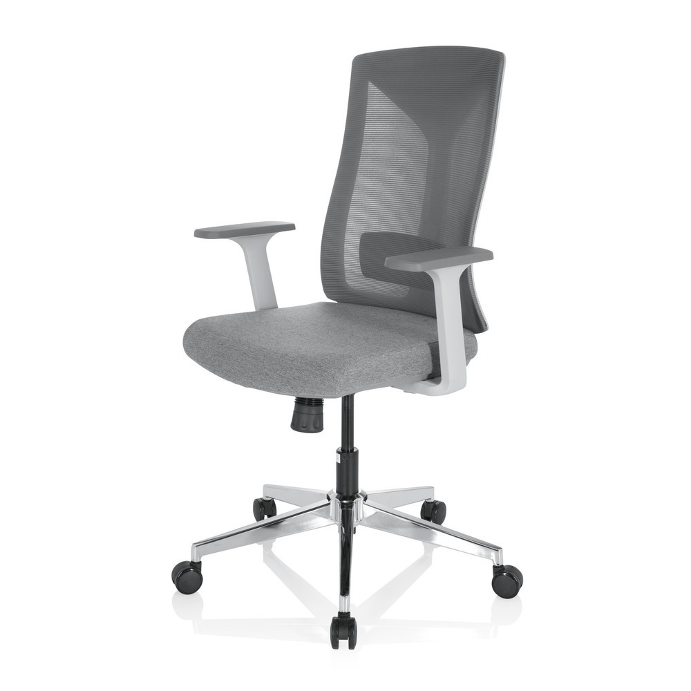 N° de l'image du produit 9 : Siège de bureau / siège pivotant hjh OFFICE HALIFAX tissu/maille, gris