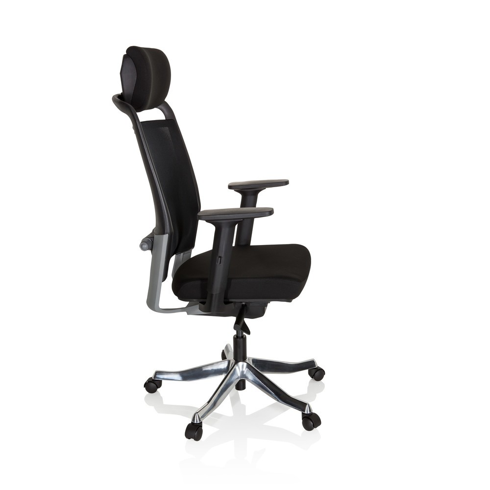 N° de l'image du produit 4 : Siège de bureau / siège pivotant hjh OFFICE IKAST I tissu/maille, noir