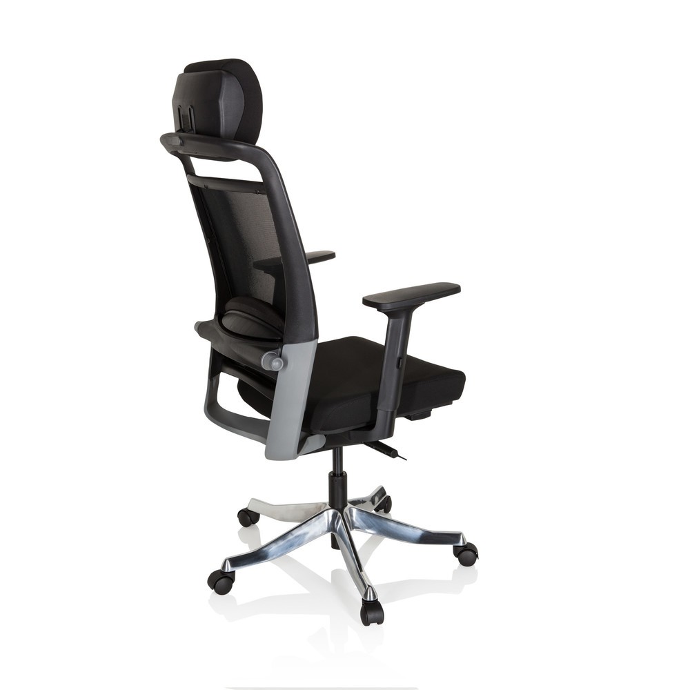 N° de l'image du produit 5 : Siège de bureau / siège pivotant hjh OFFICE IKAST I tissu/maille, noir