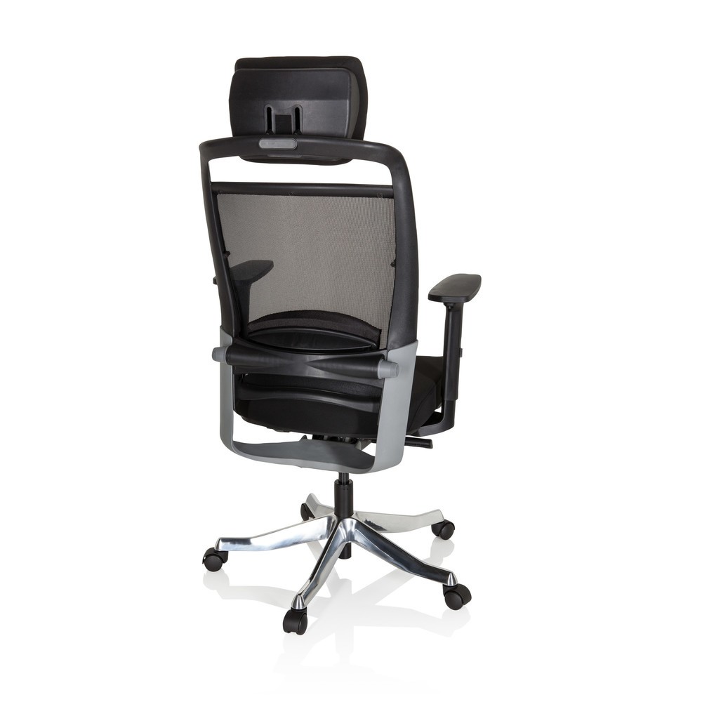 N° de l'image du produit 6 : Siège de bureau / siège pivotant hjh OFFICE IKAST I tissu/maille, noir