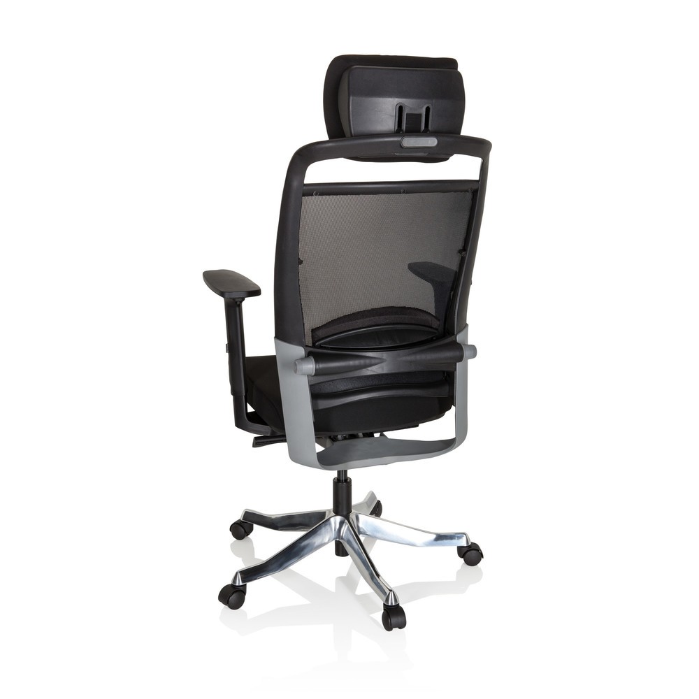 N° de l'image du produit 7 : Siège de bureau / siège pivotant hjh OFFICE IKAST I tissu/maille, noir