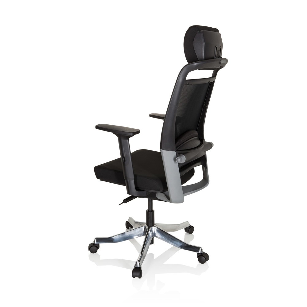 N° de l'image du produit 8 : Siège de bureau / siège pivotant hjh OFFICE IKAST I tissu/maille, noir