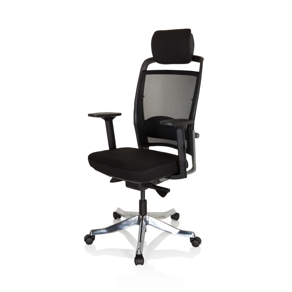 N° de l'image du produit 10 : Siège de bureau / siège pivotant hjh OFFICE IKAST I tissu/maille, noir