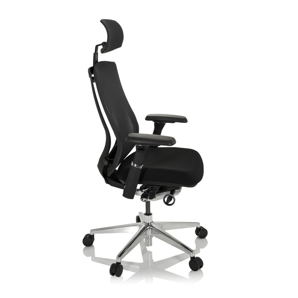 N° de l'image du produit 4 : Siège de bureau / siège pivotant hjh OFFICE INSPERO tissu/maille, noir