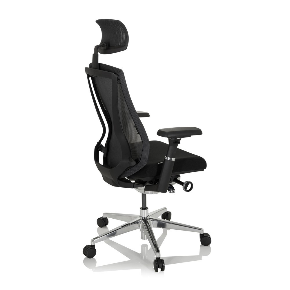 N° de l'image du produit 5 : Siège de bureau / siège pivotant hjh OFFICE INSPERO tissu/maille, noir