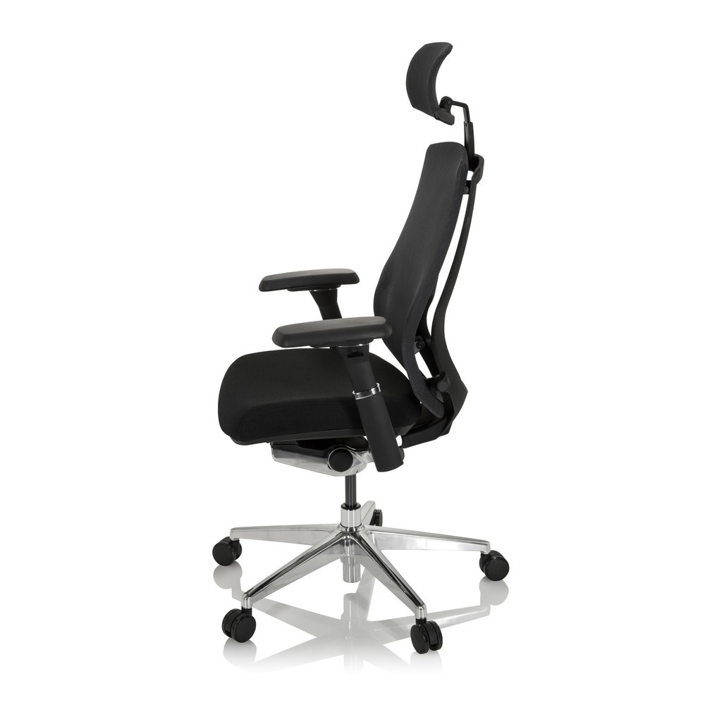 N° de l'image du produit 9 : Siège de bureau / siège pivotant hjh OFFICE INSPERO tissu/maille, noir