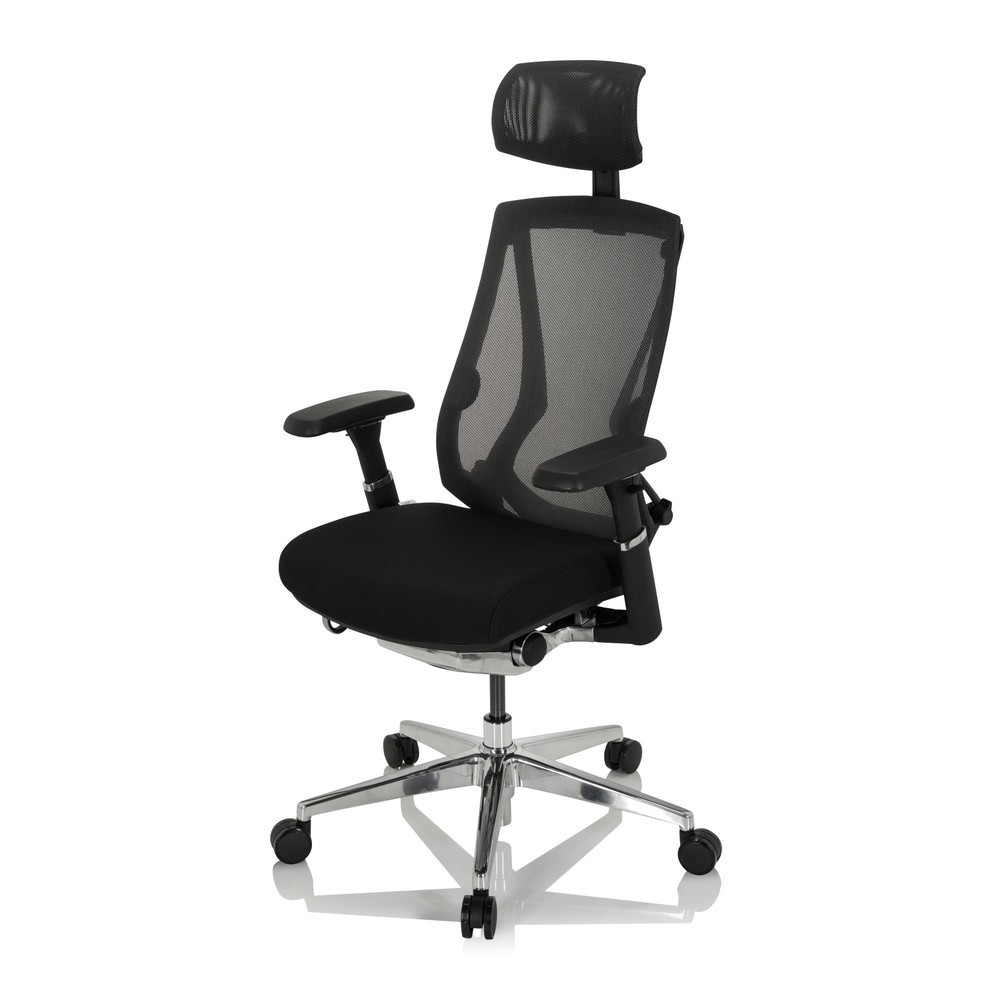 N° de l'image du produit 10 : Siège de bureau / siège pivotant hjh OFFICE INSPERO tissu/maille, noir