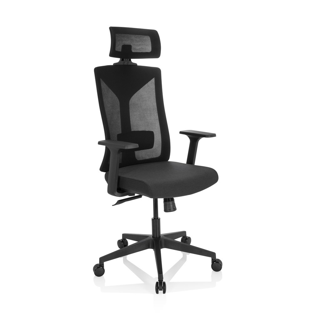 N° de l'image du produit 2 : Siège de bureau / siège pivotant hjh OFFICE KODIAK tissu/maille, noir
