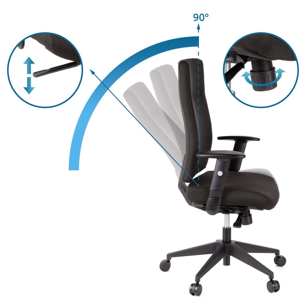 N° de l'image du produit 12 : Siège de bureau / siège pivotant hjh OFFICE PRO TEC 300 tissu, noir