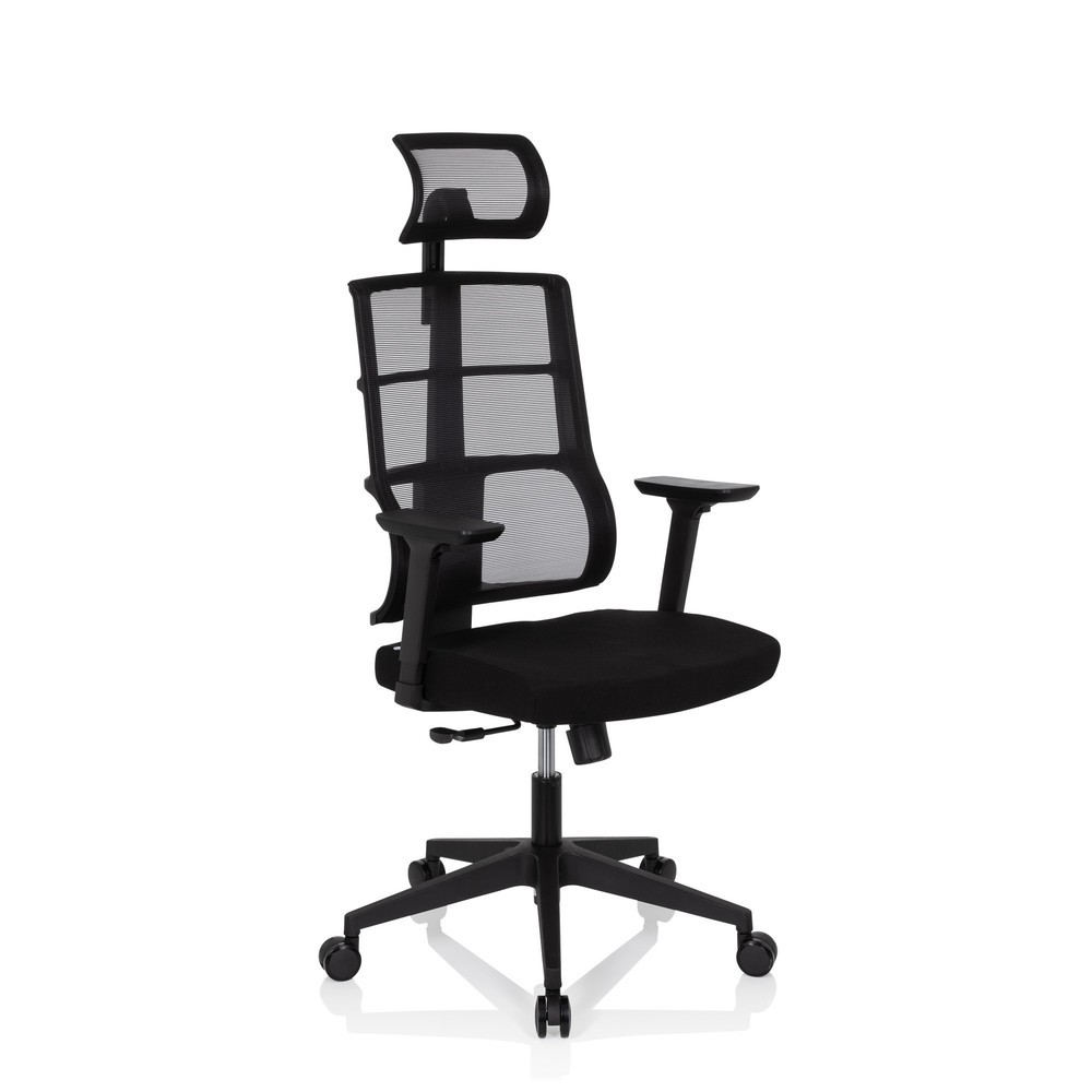 N° de l'image du produit 3 : Siège de bureau / siège pivotant hjh OFFICE SPINIO PRO tissu/maille, noir