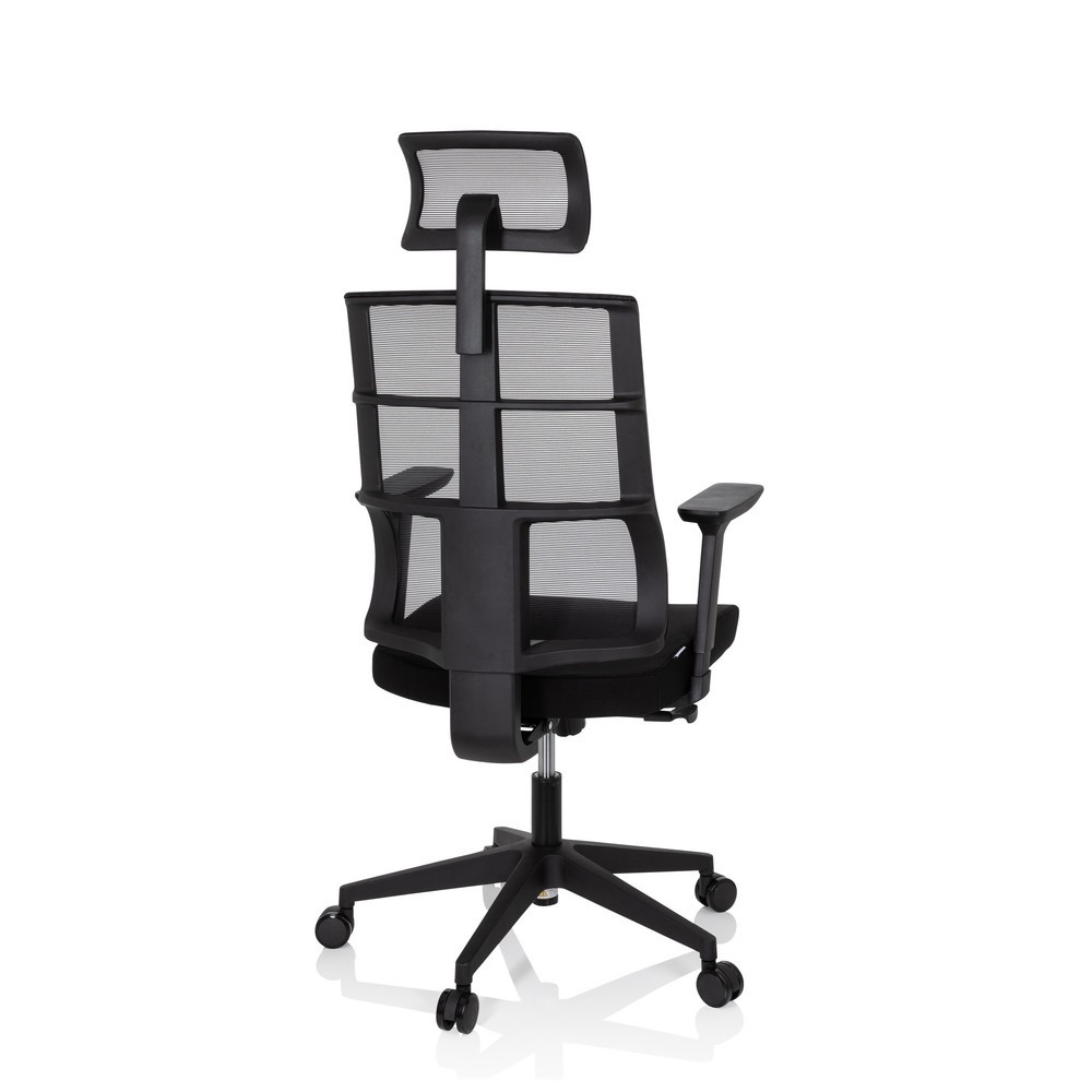 N° de l'image du produit 6 : Siège de bureau / siège pivotant hjh OFFICE SPINIO PRO tissu/maille, noir