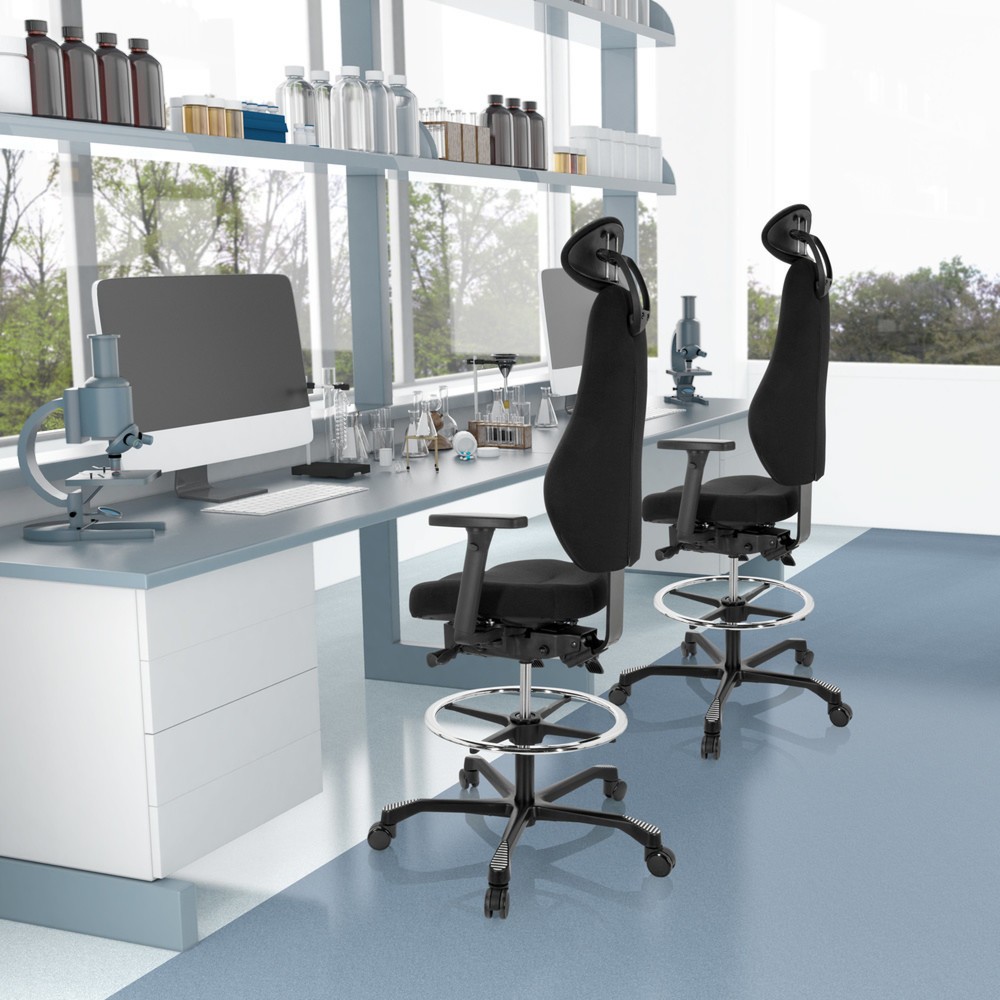 N° de l'image du produit 4 : Siège de travail / siège de comptoir hjh OFFICE RESISTIO WORK tissu, noir