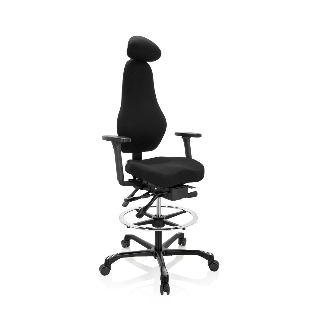 N° de l'image du produit 6 : Siège de travail / siège de comptoir hjh OFFICE RESISTIO WORK tissu, noir