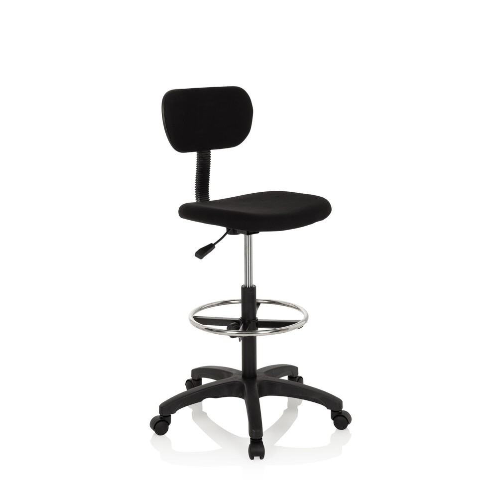 N° de l'image du produit 4 : Siège de travail / tabouret de travail hjh OFFICE TOP WORK 05 tissu, noir