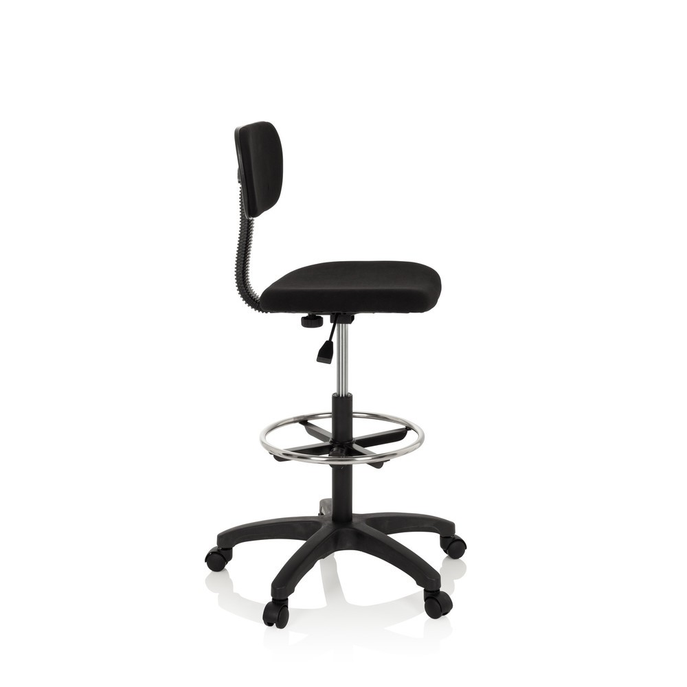 N° de l'image du produit 6 : Siège de travail / tabouret de travail hjh OFFICE TOP WORK 05 tissu, noir