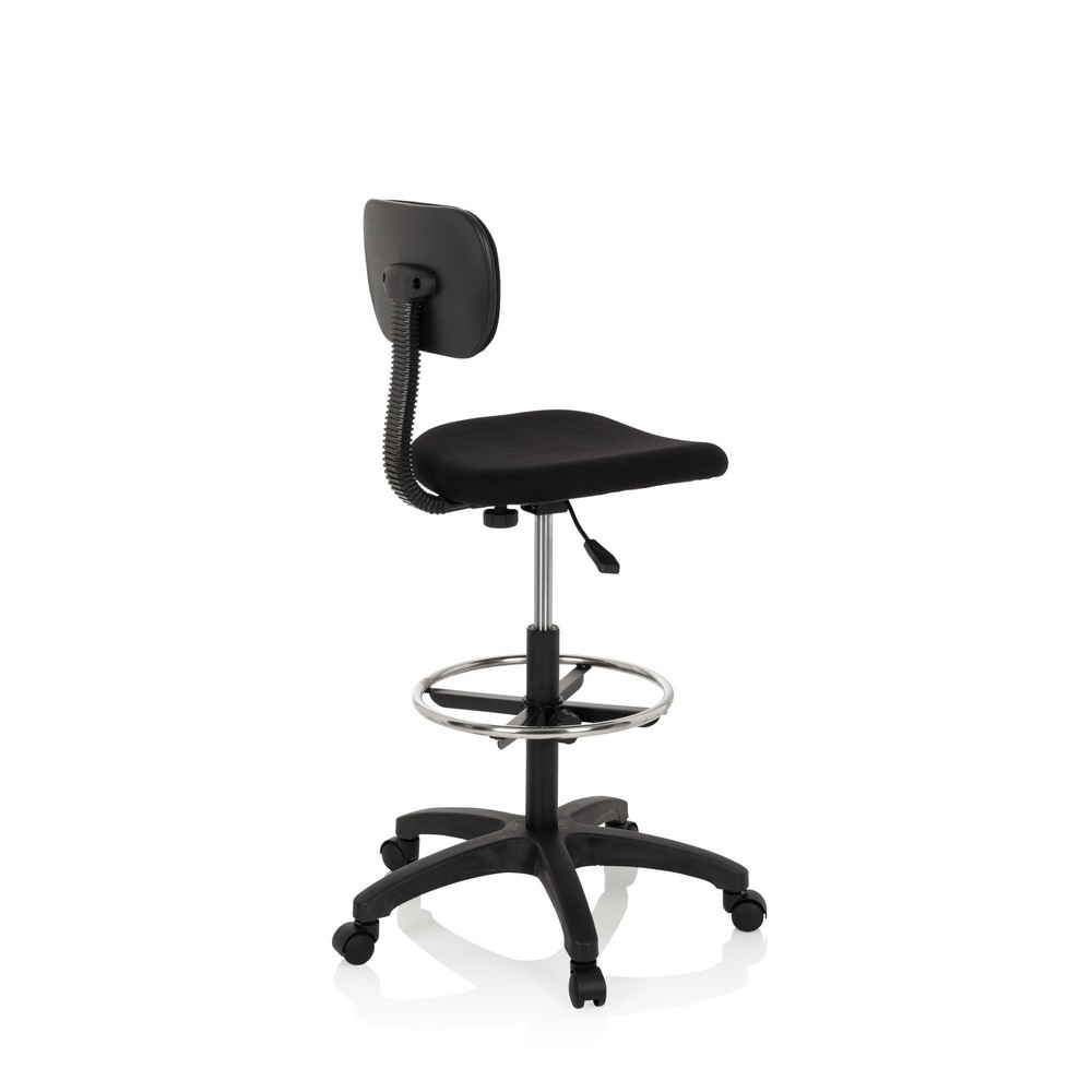 N° de l'image du produit 7 : Siège de travail / tabouret de travail hjh OFFICE TOP WORK 05 tissu, noir