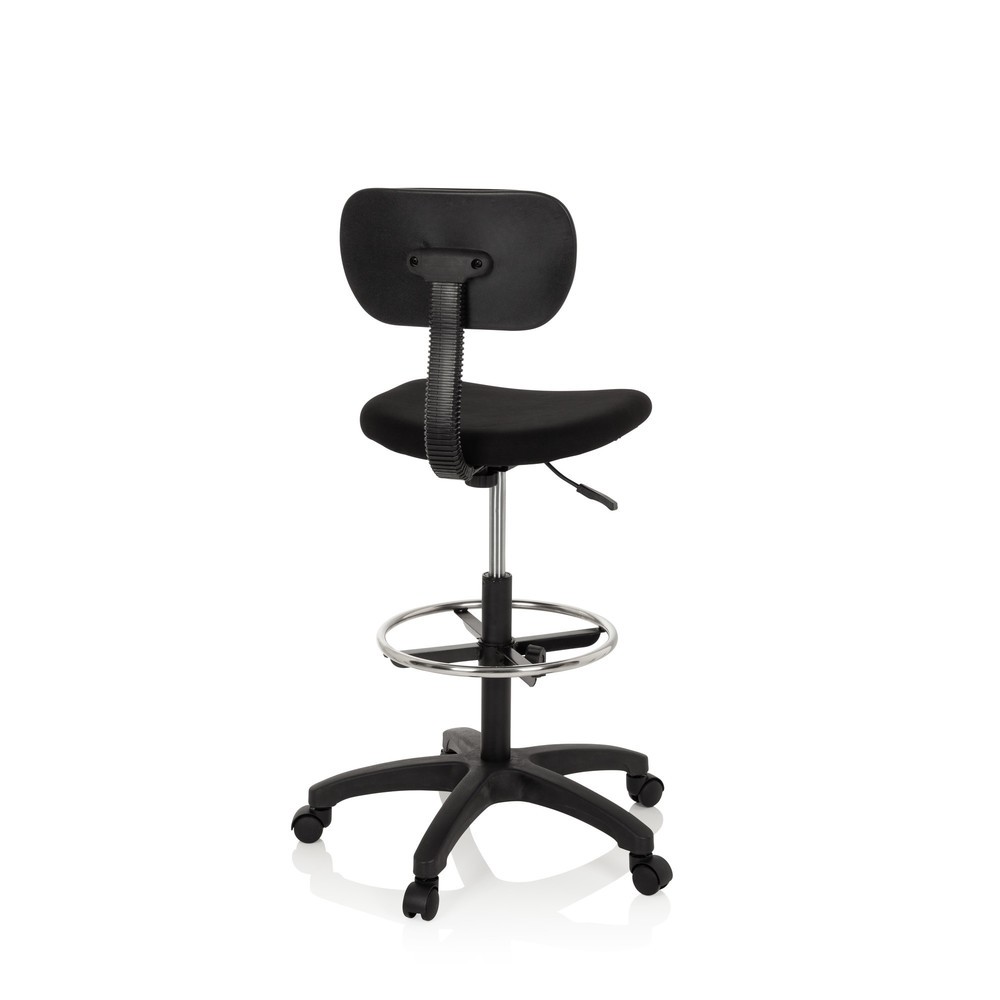 N° de l'image du produit 8 : Siège de travail / tabouret de travail hjh OFFICE TOP WORK 05 tissu, noir