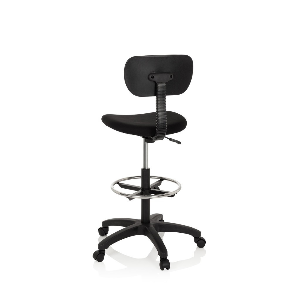 N° de l'image du produit 9 : Siège de travail / tabouret de travail hjh OFFICE TOP WORK 05 tissu, noir