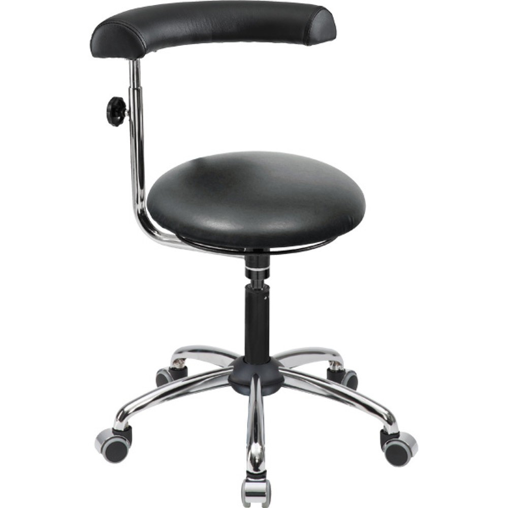 N° de l'image du produit 1 : Siège de travail pivotant, tabouret Comfort, assise similicuir ronde, hauteur d'assise 475 à 605 mm, roulettes