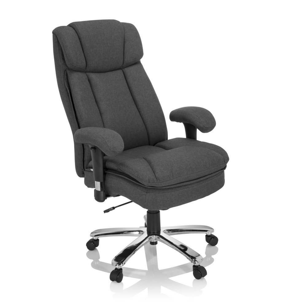 N° de l'image du produit 3 : Siège pour personne forte / siège de bureau hjh OFFICE BUILDER XXL I tissu, gris foncé