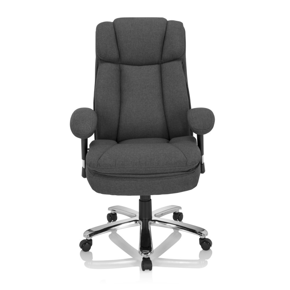 N° de l'image du produit 1 : Siège pour personne forte / siège de bureau hjh OFFICE BUILDER XXL I tissu, gris foncé