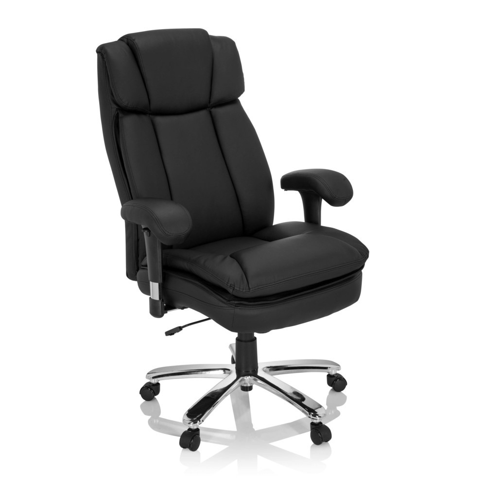 N° de l'image du produit 2 : Siège pour personne forte / siège de bureau hjh OFFICE BUILDER XXL I PU similicuir, noir