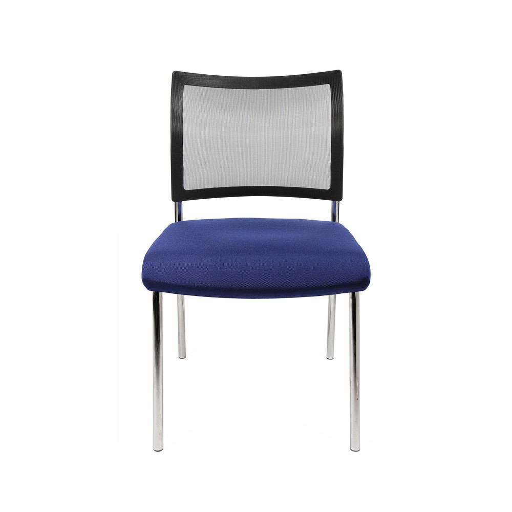 N° de l'image du produit 2 : Siège visiteur Topstar® Classic avec dossier résille + piètement 4 pieds, bleu