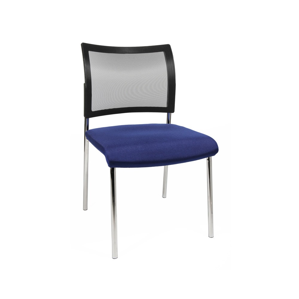N° de l'image du produit 1 : Siège visiteur Topstar® Classic avec dossier résille + piètement 4 pieds, bleu
