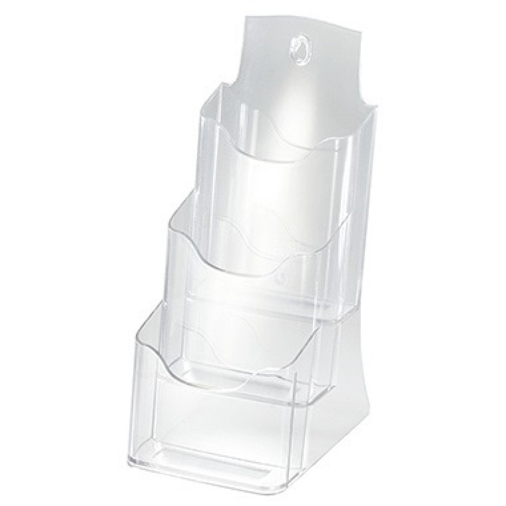 Produktabbildung: SIGEL Tischprospekthalter LH133 für DIN lang 3Fächer Arcyl glasklar