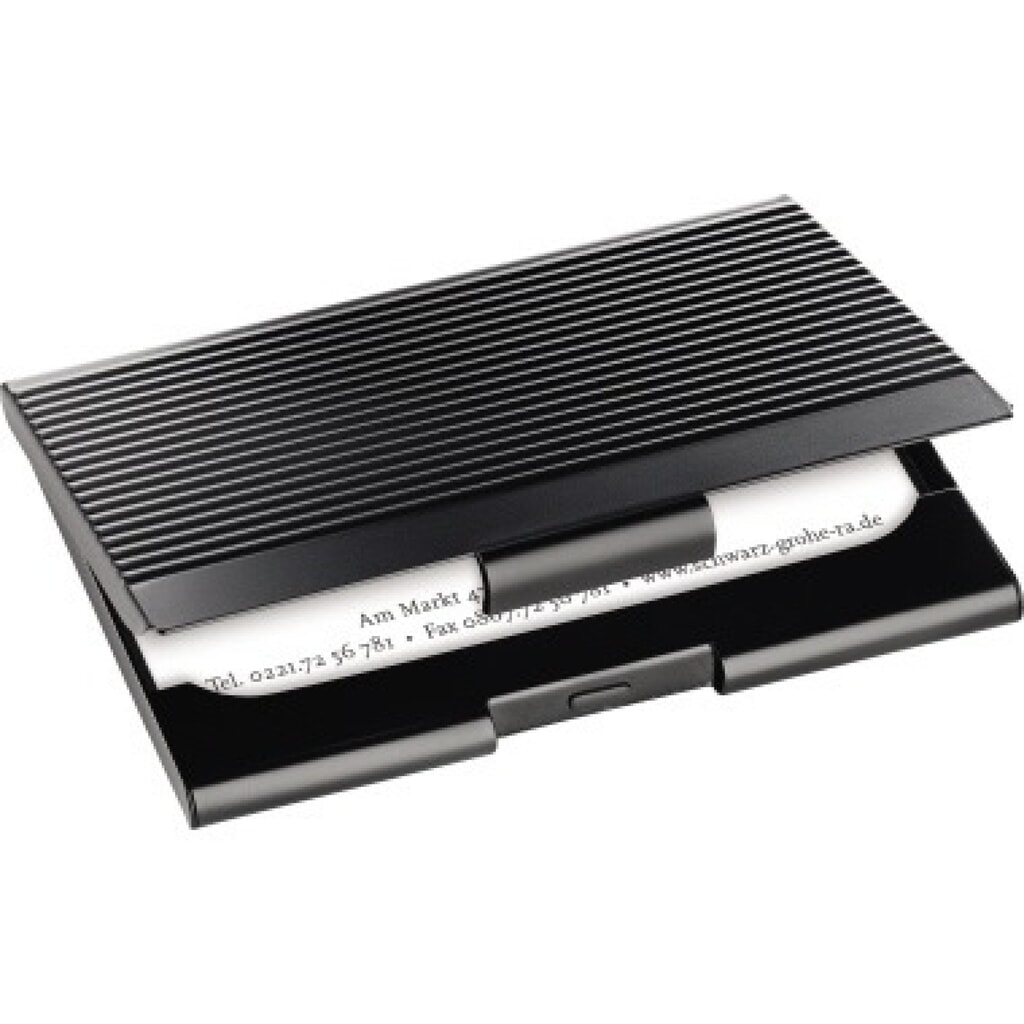 SIGEL Visitenkartenetui VZ134 20Karten Metall mattschwarz Produktabbildung: SIGEL Visitenkartenetui VZ134 20Karten Metall mattschwarz