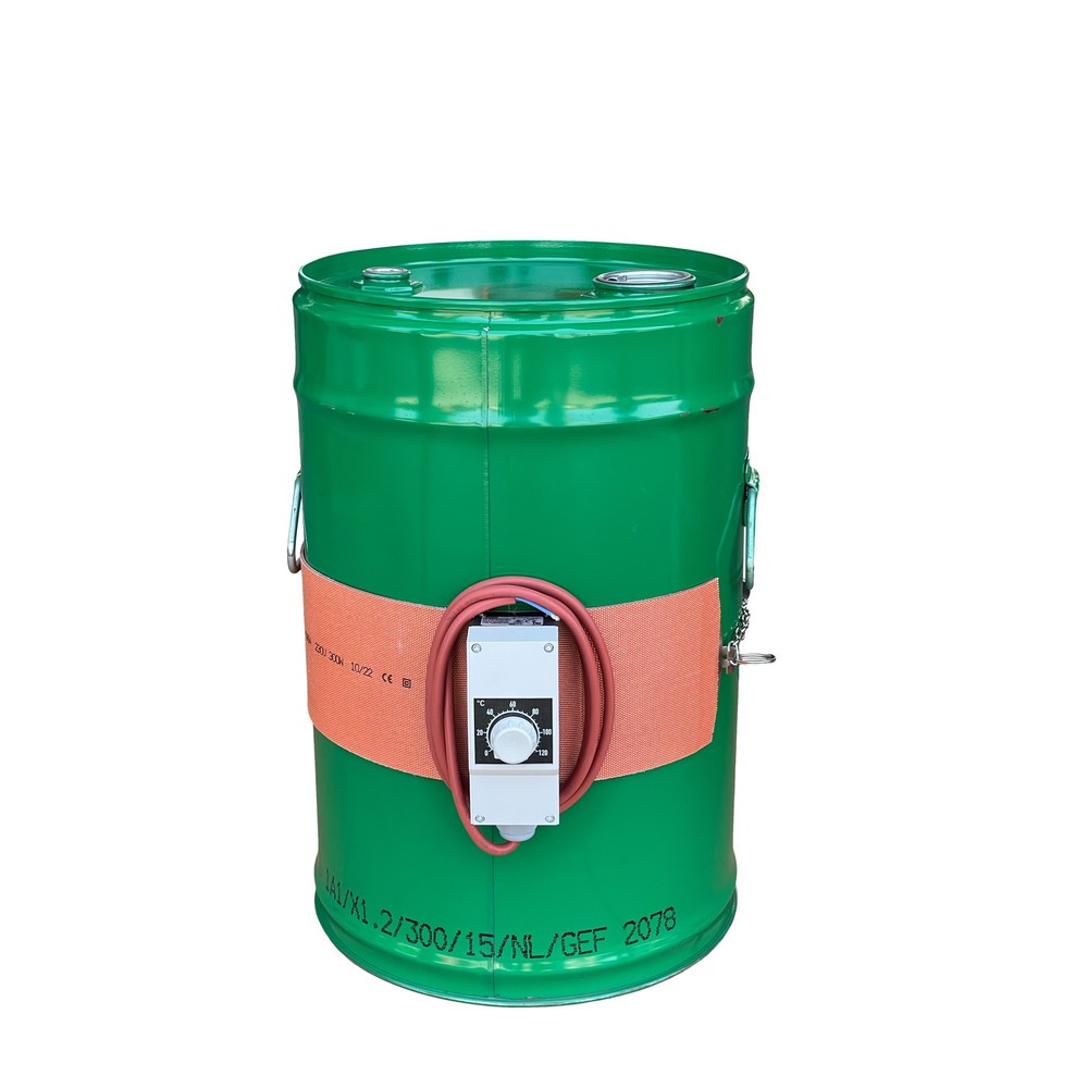 Obrázok výrobku: Silikónová vyhrievacia sudová manžeta Kuhlmann, 25 – 30 l, 0 – 120 ºC, 230 V, 300 W, d × v 800 × 115 mm