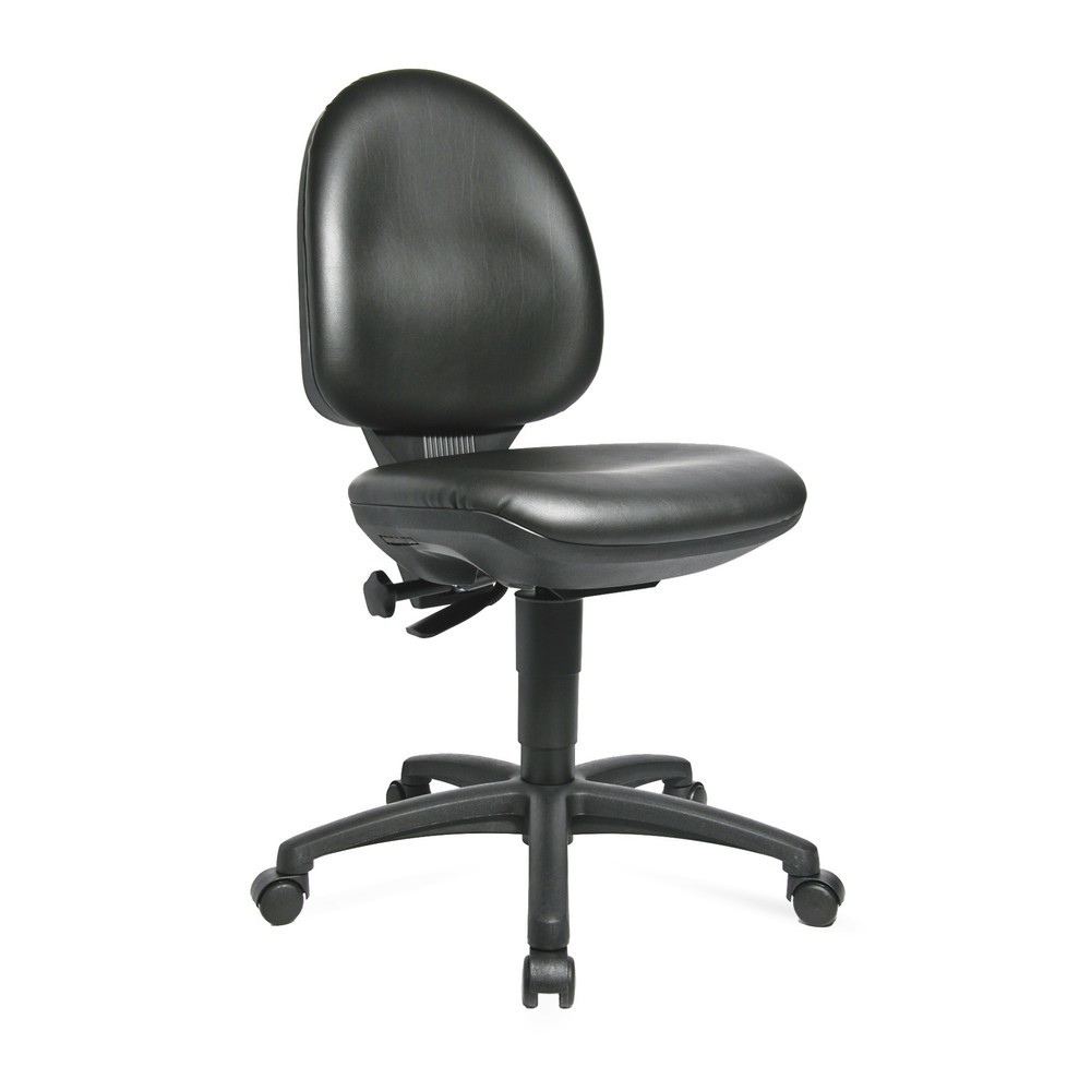 Imagen del producto: Silla de trabajo giratoria Topstar® Tec 50 PK, símil piel, altura de asiento 420-550 mm, ruedas, negro