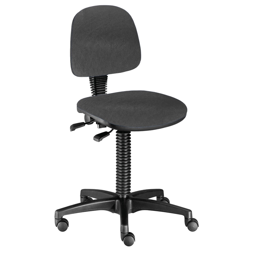 Imagen del producto: Silla giratoria de trabajo de cuero sintético BM Industrie Altura 480-650mm Ruedas Gris