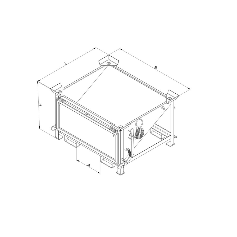 Productafbeelding nr. 3: Silocontainer Eichinger® met grote stortklep, 300 liter zuiver oranje