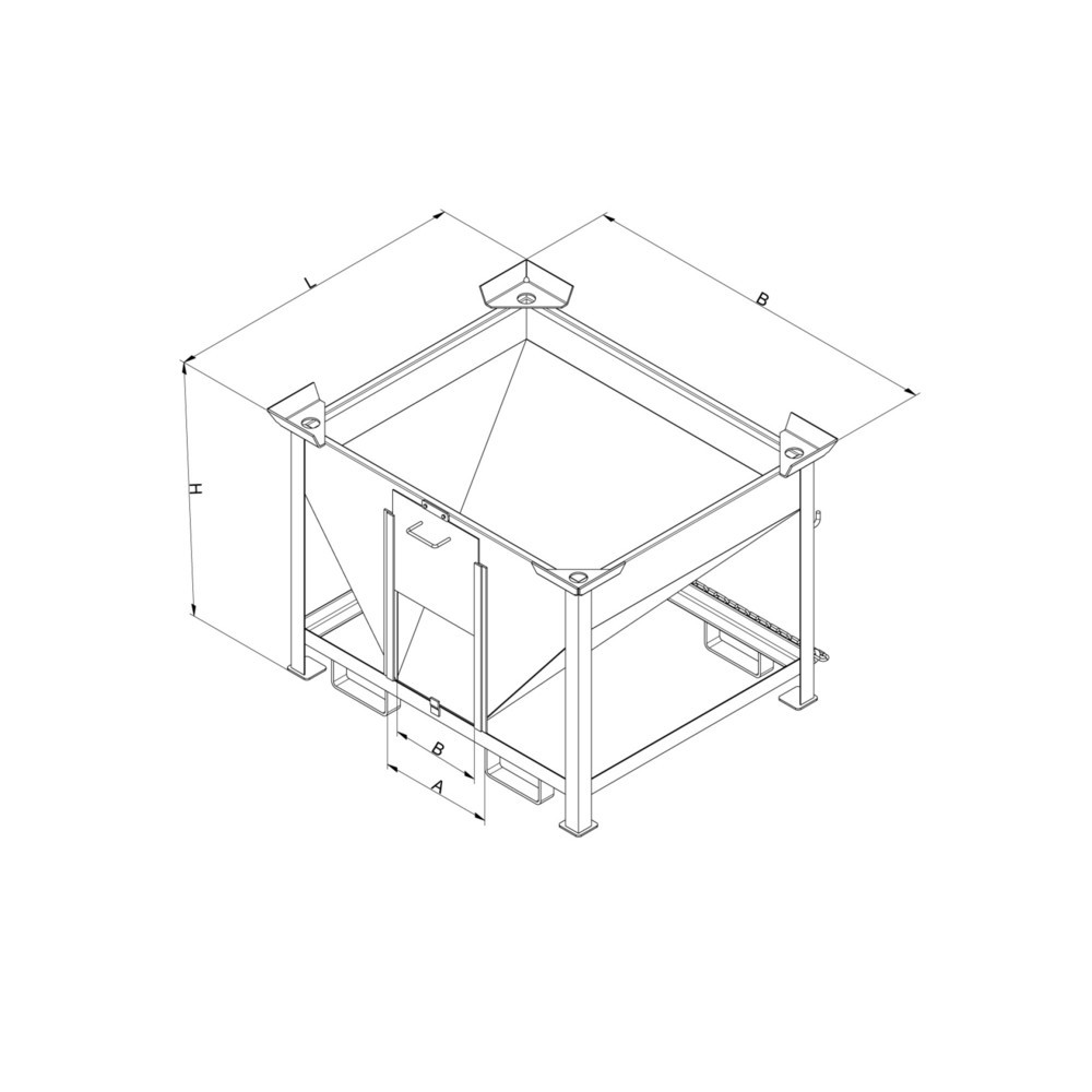 Productafbeelding nr. 3: Silocontainer Eichinger® met uitloopschuif, 300 liter zuiver oranje