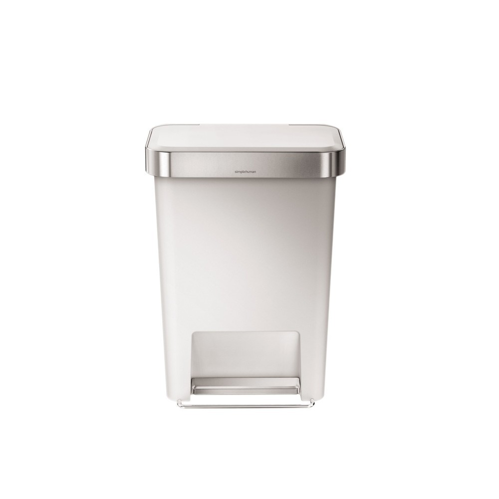 Produktabbildung Nr. 1: SIMPLEHUMAN Tret-Abfallbehälter Rectangular, aus Kunststoff, 45 Liter, mit Beutelspender, weiß