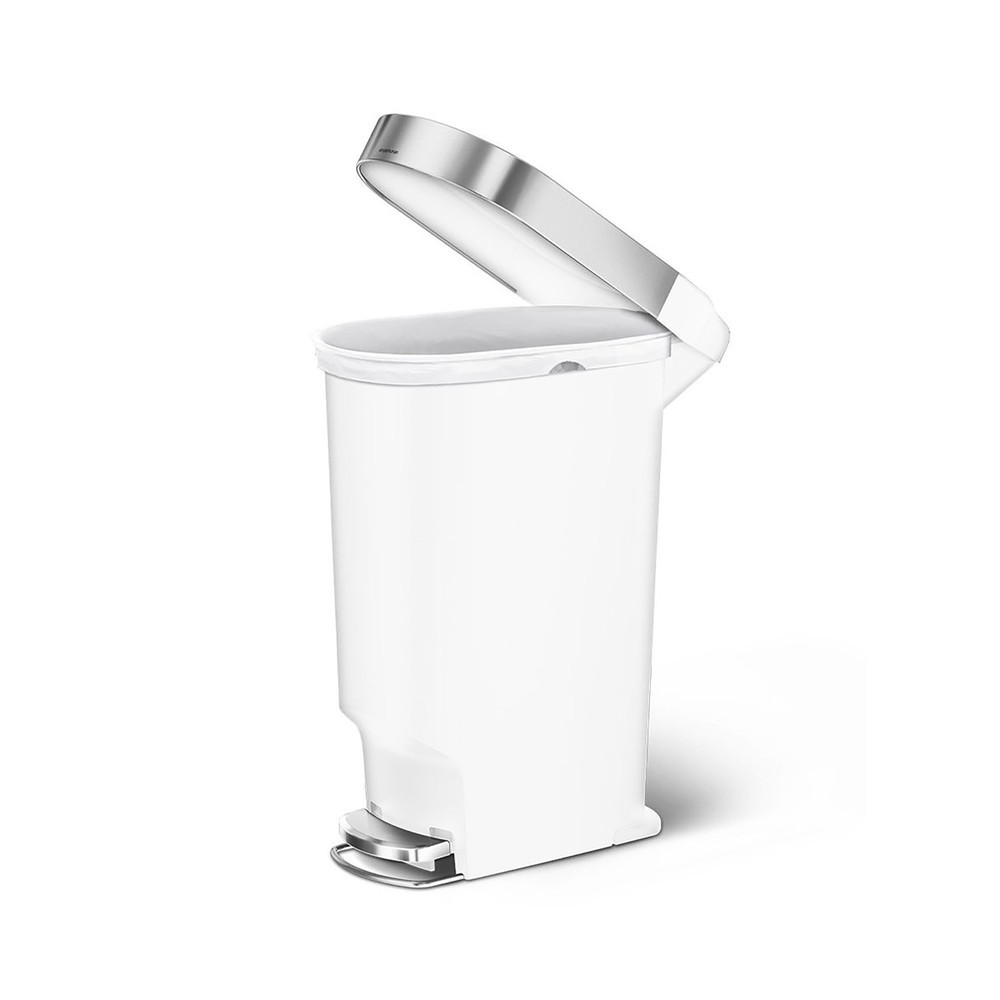 Produktabbildung Nr. 3: SIMPLEHUMAN Tret-Abfallbehälter Slim, 40 Liter, weiß