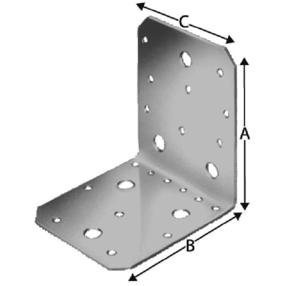 Produktabbildung: SIMPSON STRONG TIE Winkelverbinder AB, Anzahl Löcher8/3 / 11/3 S.3 mm, AB105 103 x 103x90mm, ETA 06/0106