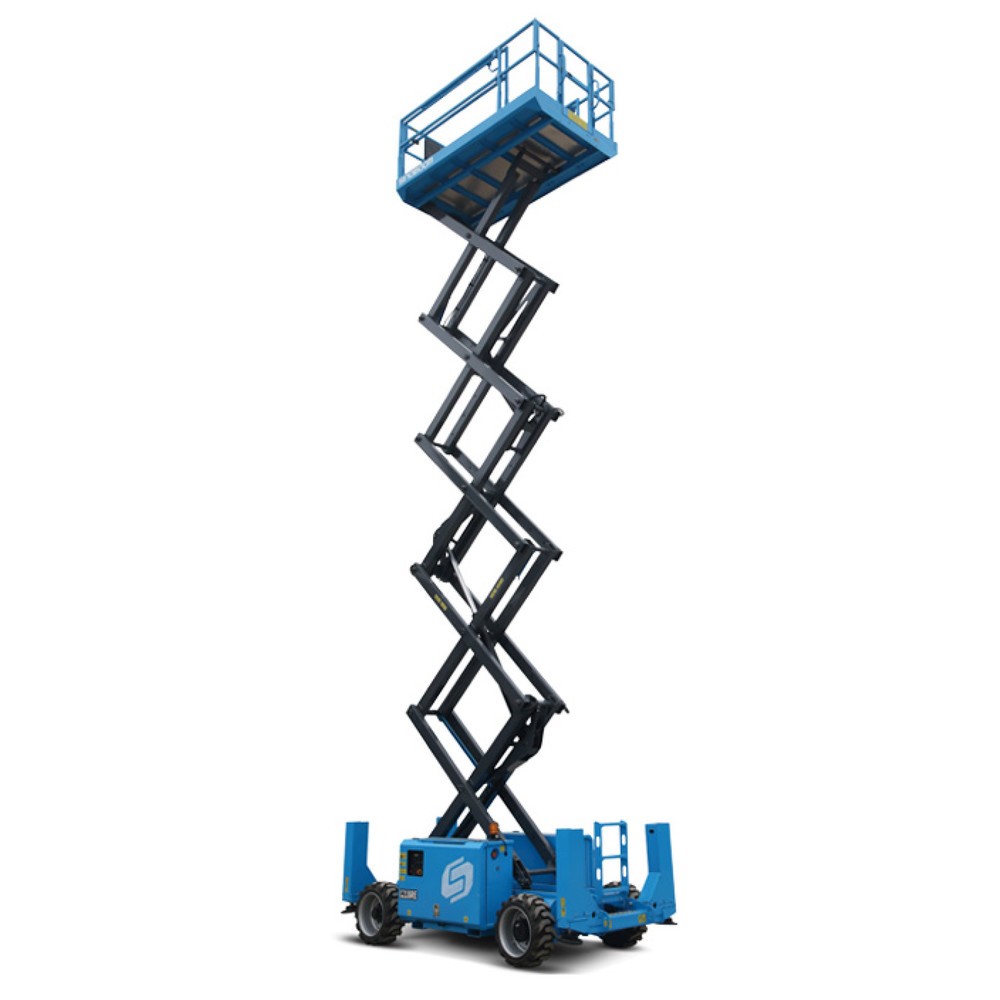 Produktabbildung: Sinoboom Gelände-Scherenarbeitsbühne 3369RE, elektrisch verfahrbar, max. 12,00 m Arbeitshöhe, Tragkraft 450 kg
