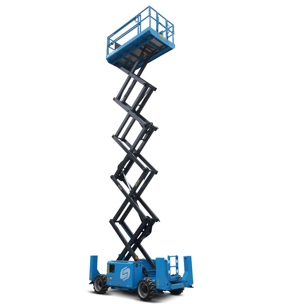 Produktabbildung: Sinoboom Gelände-Scherenarbeitsbühne 4069RE, elektrisch verfahrbar, max. 14,20 m Arbeitshöhe, Tragkraft 365 kg