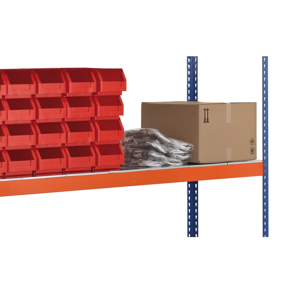 Číslo obrázka výrobku 2: Široký regál SCHULTE, s oceľovými panelmi, základné pole, v × š × h 1 981 × 1 536 × 469 mm